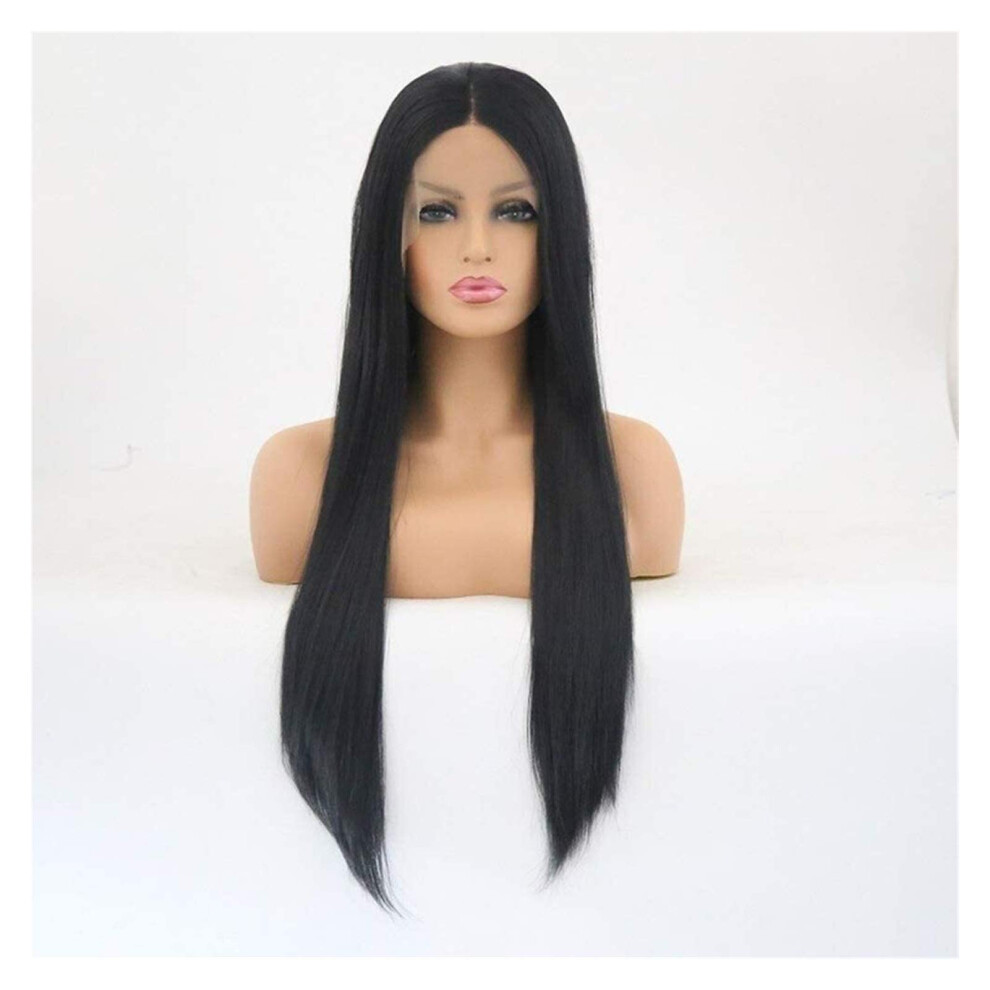 Unisex Lace Front Wig For Women HeatâStylable Synthetic Long Straight Hair Ombre Dyeable