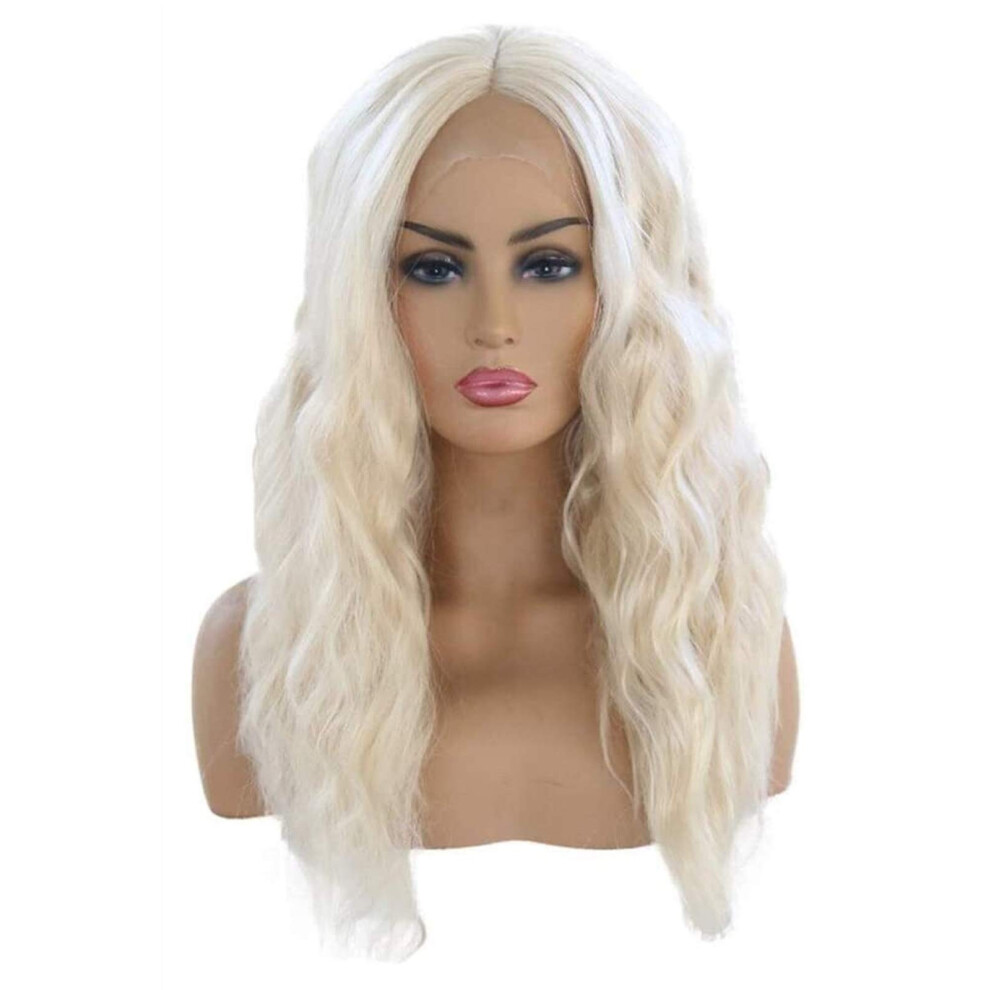 Curly Long Synthetic Lace Front Wig for Women 20'  Temp Fiber Natural Look Cosplay Hair