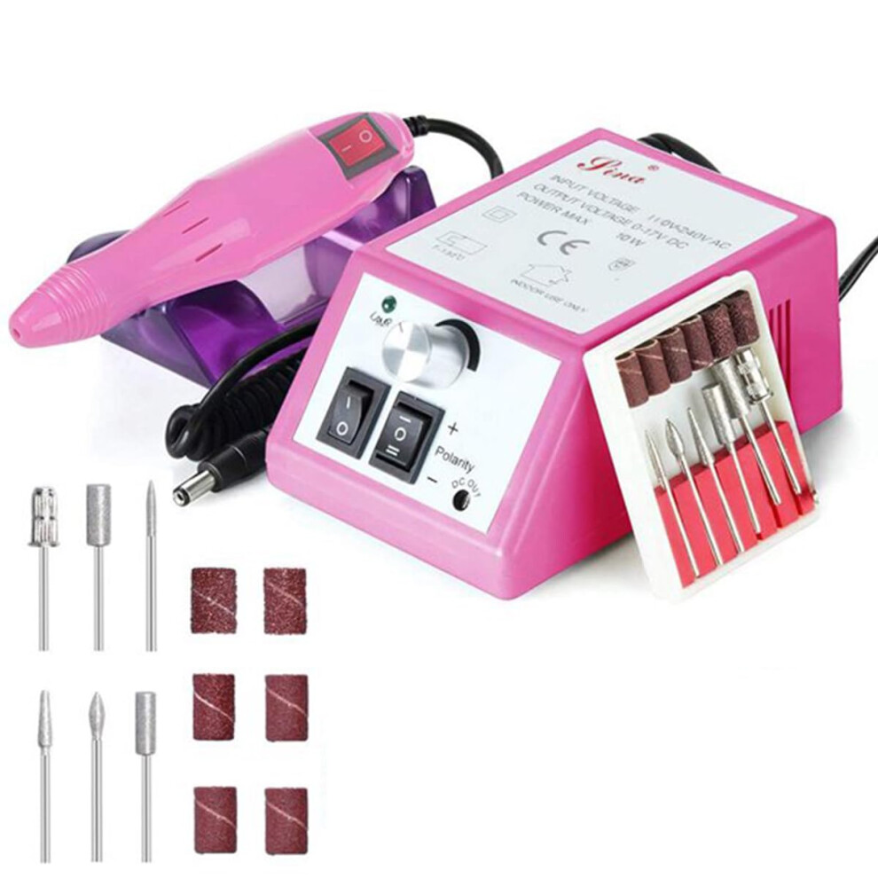 Electric Nail Drill for Acrylic and Gel Nails, Professional Manicure Pedicure Set with Polishing Finish