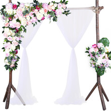 Tulle Backdrop Drapes for Wedding Birthday Party, Photography Props Curtain with Elegant Drape Design, Easy Set Up with Rod Pocket, White Backdrop Cur