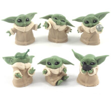 Set di 6 personaggi d'azione Baby Yoda Grogu Mandalorian, 6 stili diversi