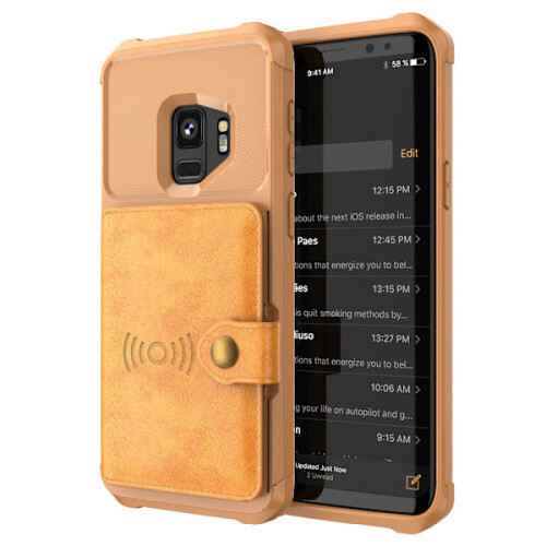 Compatible avec Samsung Galaxy S9 - Étui avec emplacement pour carte Vert 1