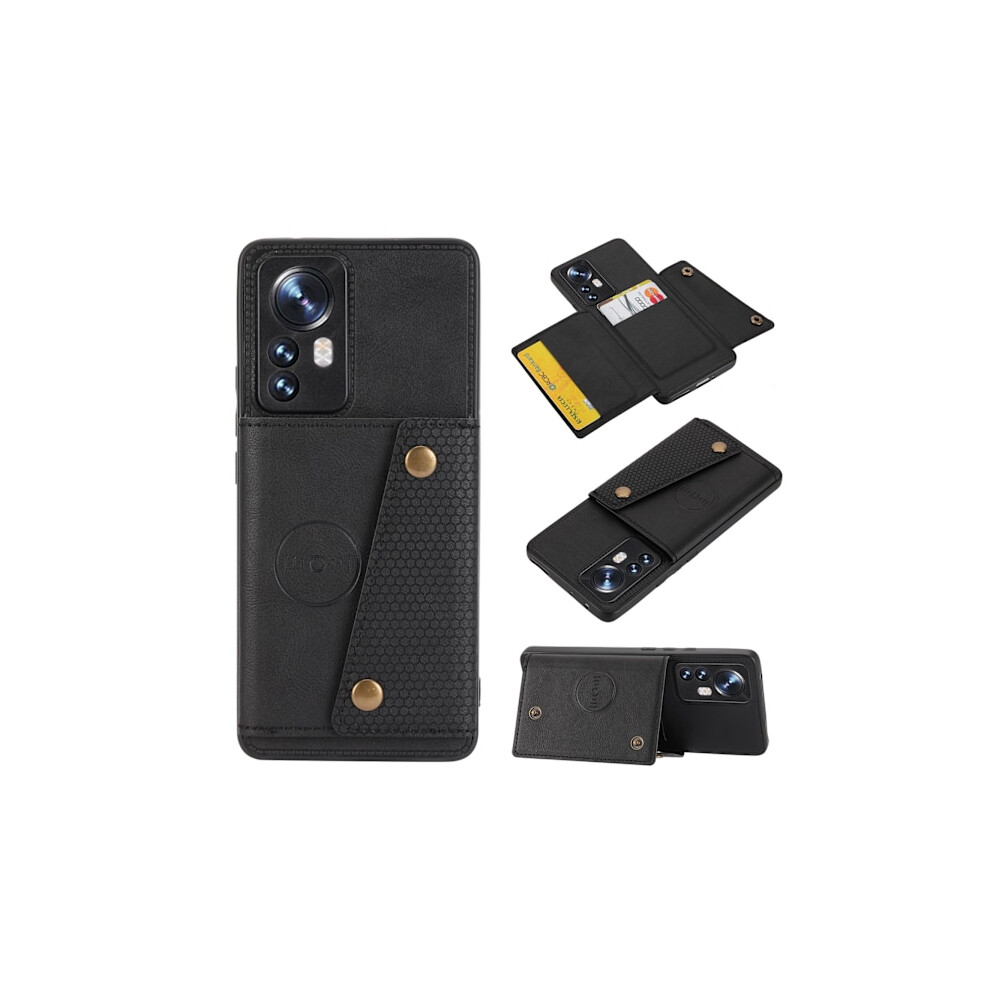 Compatible With Xiaomi Mi 12 - Stylish Practical Case With Card Holder Black 9773935756663