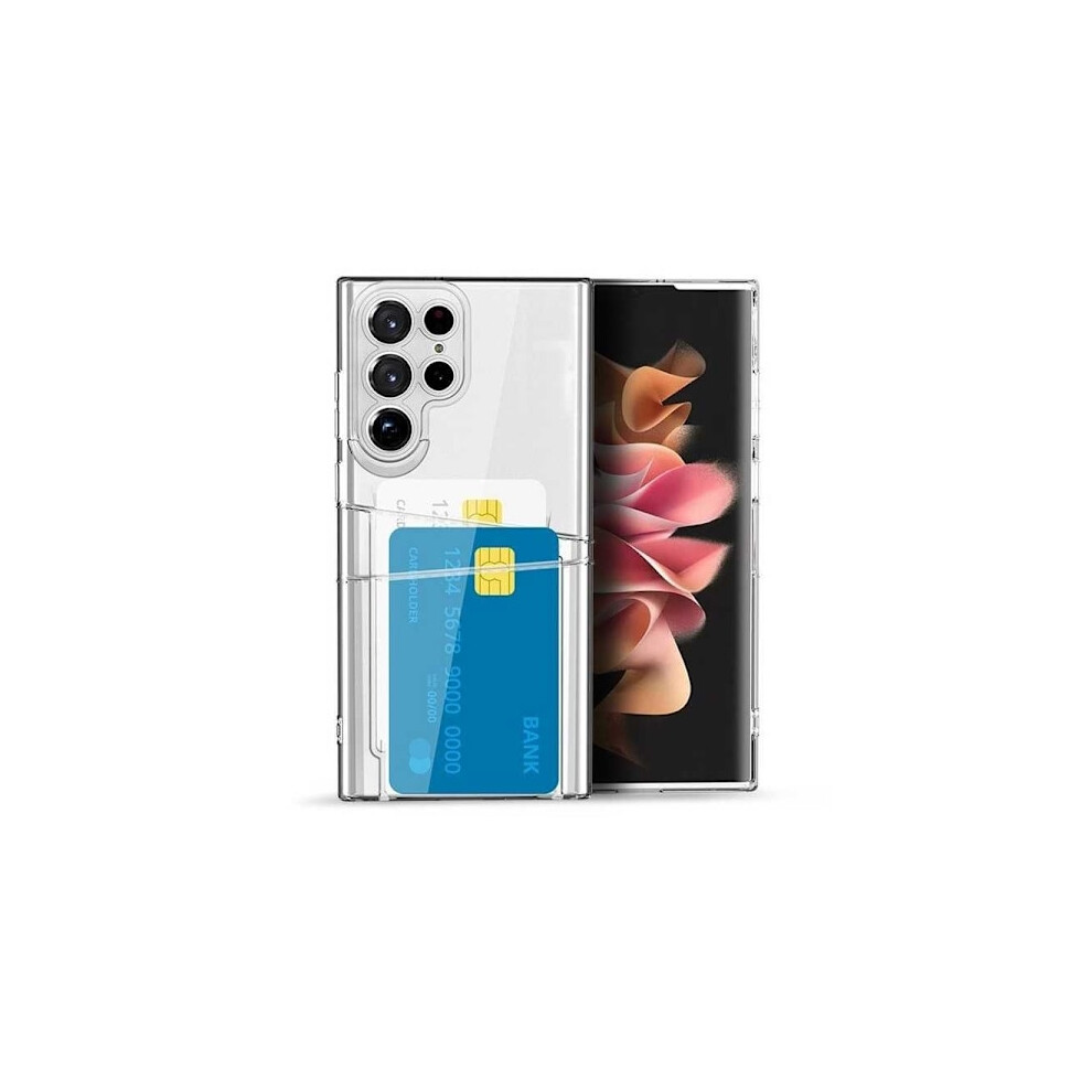 Compatible With Samsung S22 Ultra Shockproof Case With Card Slot V2 Transparent 9773935756557