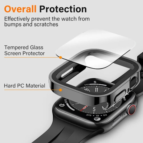 Προστατευτικό γυαλί συμβατό με Apple Watch10 9 8 7 6 5SE, Αδιάβροχο προστατευτικό οθόνης + 2