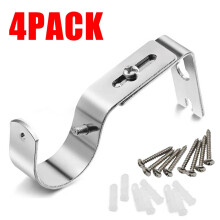 Adjustable Curtain Rod Bracket, Heavy Duty Holders 4 Pack, Compatible with 1 Inch Drape Rods, Wall Hooks Hangers Extender