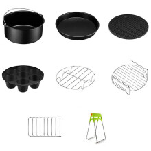 Compatible con sartenes de 3.5 a 5.8 cuartos de galón, accesorios de 7 pulgadas, kit de 8 piezas con brochetas, tapete de silicona, antiadherente,