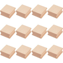 12 stk. ubehandlede stempelemner i hardtre, bøkeblokker 1,6 x 1,6 x 0,8 tommer, for gjør-det-selv-utskjæring, kompatible med gummistempler