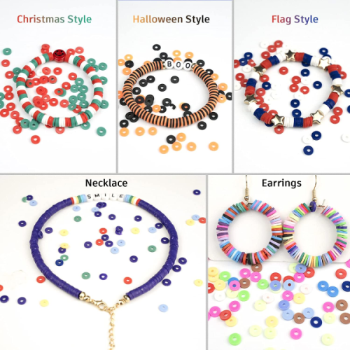 6000 pcs clay beads for bracelets, 24 colors flat round A 2