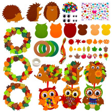 Set de manualidades de otoño de 9 piezas para niños de 4 a 6 años, edades de 2 a 5 años, compatible con manualidades de búhos y coronas,