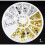 Strassrad, mehrfarbig, 11 Strasssteine, 2 mm, Silber/Gold 2