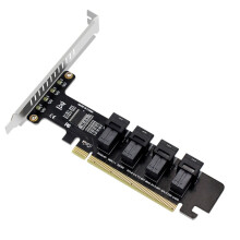 Adaptador SSD PCIE NVMe jixopn SFF-8643 PCI-E16X a 4 puertos U.2SFF-8643/8639 Tarjeta dividida