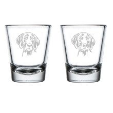 Set of 2 Shot Glasses 1.75oz Shot Glass Gift Weimaraner Face