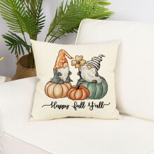 YCLife Herbst-Dekokissen (45 x 45 cm) für Sofa, orangefarbenes Kürbisdekor, 1 Stück, unter 5 – geeignet für Wohnzimmer und Außenbereich