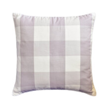Funda de almohada de algodón a cuadros búfalo de 30 x 30 cm, color lavanda, funda de cojín decorativa con estampado a cuadros para sofá - Cuadros