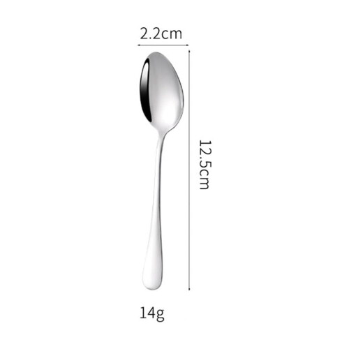 Conjunto de 4 colheres de chá em aço inoxidável Cterwk, com cabo longo, para chá ou café, 12,5 cm (4,9 polegadas). 2