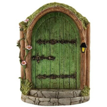 Fedør og vindu for tre, miniatyrfehage, utendørs dekorasjon, tilbehør, hagekunst, skulpturdekor, tilbehør