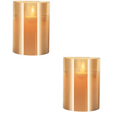 2 unidades de vela de LED sem chama, modelo tealight, 10 cm, ideal para festas.