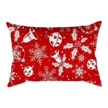 Federa in cotone, copricuscino in lino, decorazione natalizia per la casa.