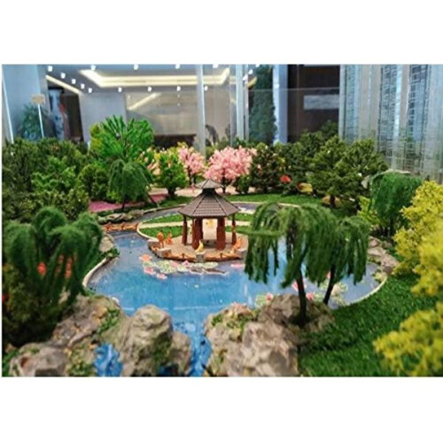 50-pack Assorted Miniature Trees, 3D Model Accessories, Miniature Landscape for Trains 1