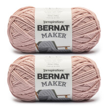 Bernat Maker #5 Bulky Cotton Yarn, Soft Peach 8.8oz/250g 317 Yards (2 Pack)