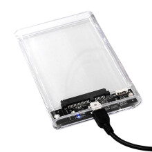 jixopn 2,5" Tragbares SSD-Gehäuse, transparentes Gehäuse für SATA-HDDs/SSDs, USB 3.1 Typ-C & USB 3.0, kompatibel mit Laptops und Tablets
