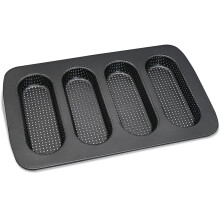 Baking Mould,Baking Tray with Holes,Non-Stick Bread Baking Mould, Carbon Steel Baking Mould for Hot Dogs,Bread and Rolls