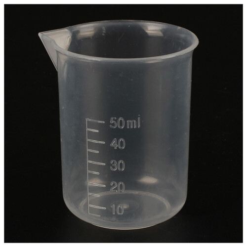misurini da laboratorio in plastica da 50 ml, trasparenti. 2