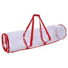 Large Capacity Red Transparent Cylinder Storage Bag Christmas Salute Christmas Ball Gift Paper Storage Christmas Tree Storage Bag