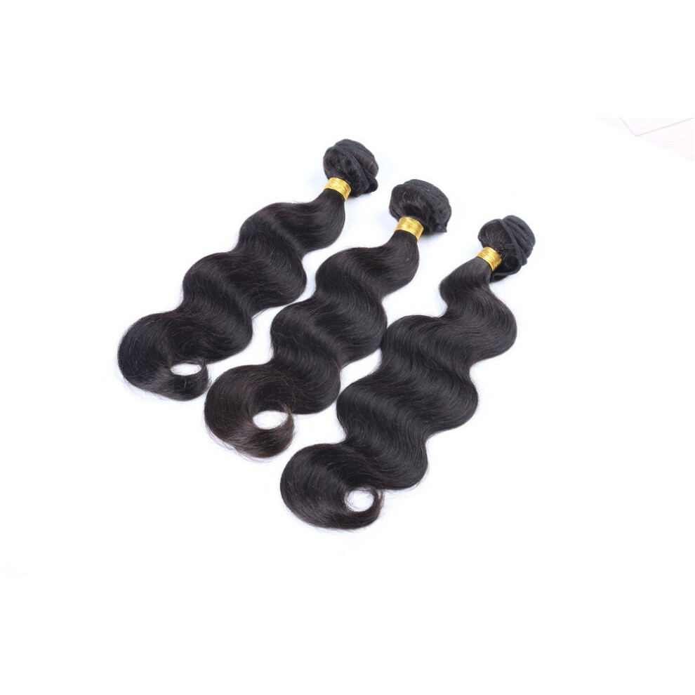 Unisex Mongolian Virgin Human Hair Deep Wave Bundles Natural Color Full Volume Weft Extensions 3Pcs