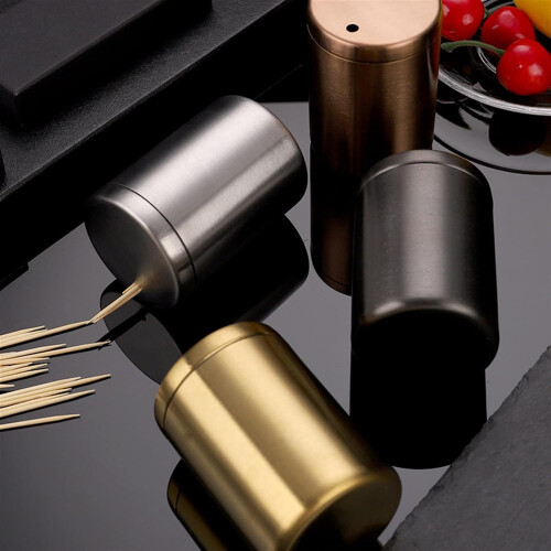 Toothpick Holder and Dispenser with Fruit Fork, Compact Storage Box for Home Kitchen Dining Table 2