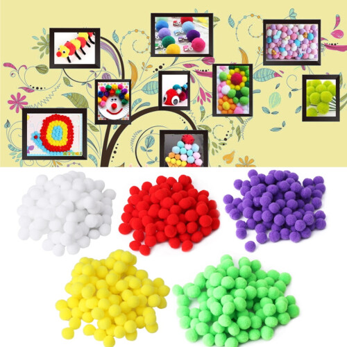 100 pompons ronds multi-usages pour loisirs créatifs et décorations DIY (neufs) 1