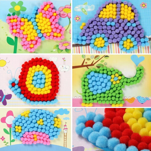 100 pompons ronds multi-usages pour loisirs créatifs et décorations DIY (neufs) 2