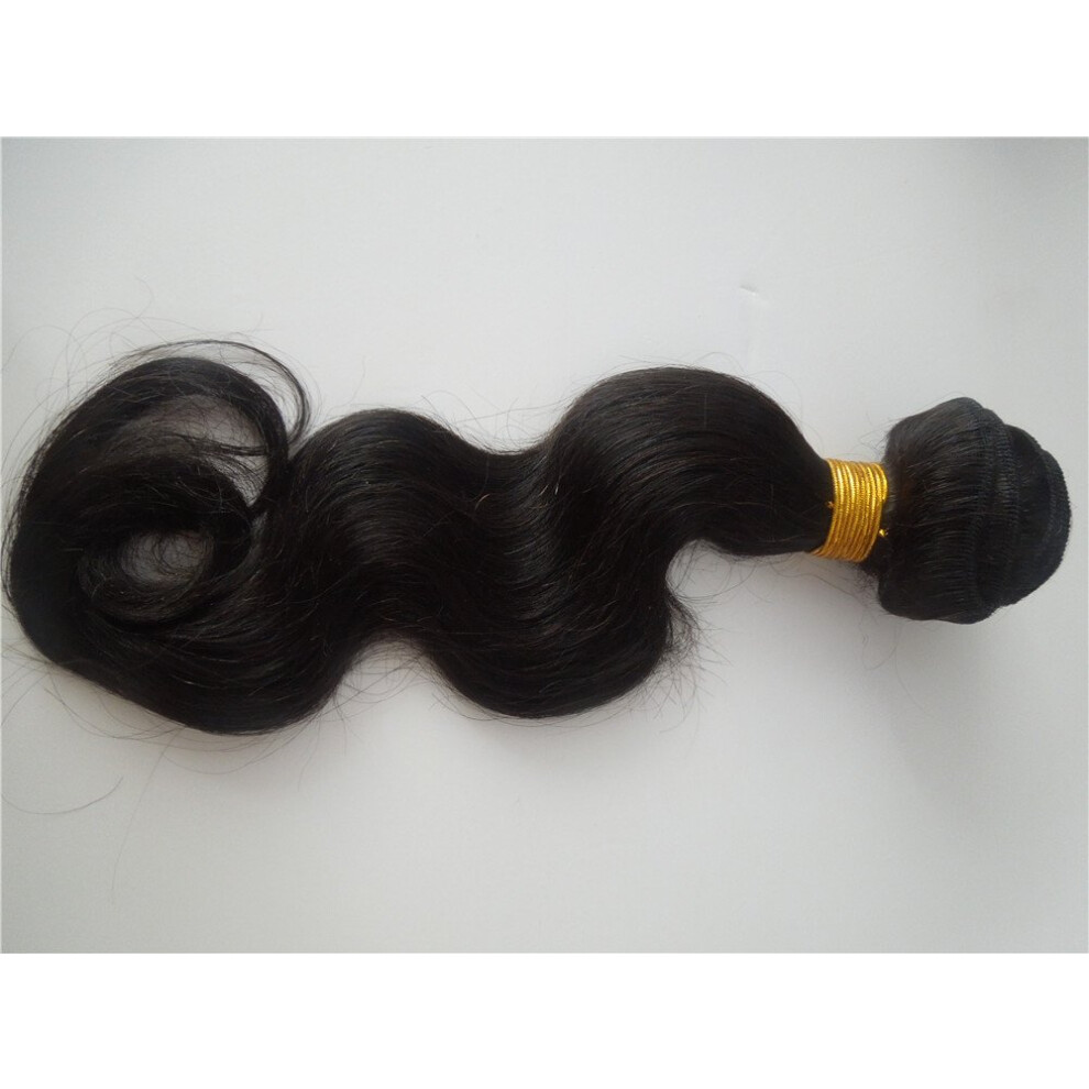 Unisex Black Virgin Mongolian Body Wave Hair Bundles 100% Remy Human Hair Weft Extensions Natural 3Pcs