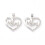1 τεμάχιο μενταγιόν-καρδιά από ορείχαλκο Micro Pave Clear CZ, σχέδιο Mami, επιπλατινωμένο με 1