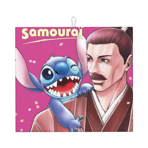 Πατάκι στεγνώματος πιάτων Stitch για πάγκο κουζίνας, πατάκι πιάτων μικροϊνών,