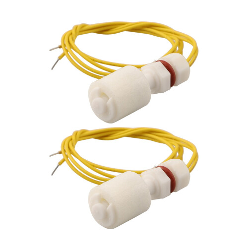 Mosiee2pcs PP διακόπτης πλωτήρα M8 46mm κάθετος αισθητήρας στάθμης νερού δεξαμενής για