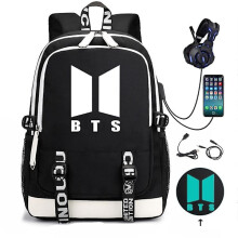 Mochila BTS recargable por USB, mochila de gran capacidad para estudiantes, color 1