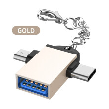 Tiontaire 2In1OTG USB3.0 go Micrea USB agus Oiriúntóir Cineál C le haghaidh Fón nó Táibléid