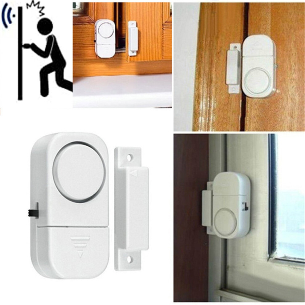 Dmduou Wireless Door & Window Alarm, 90Db Magnetic Sensor, Easy Peel & Stick, Compatible With Doors, Windows, Offices & Homes, White 9433291506288