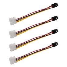 4x4-pinners hann til 6-pinners hunnkontakt strømkabel for PCIe PCI Express-adapter