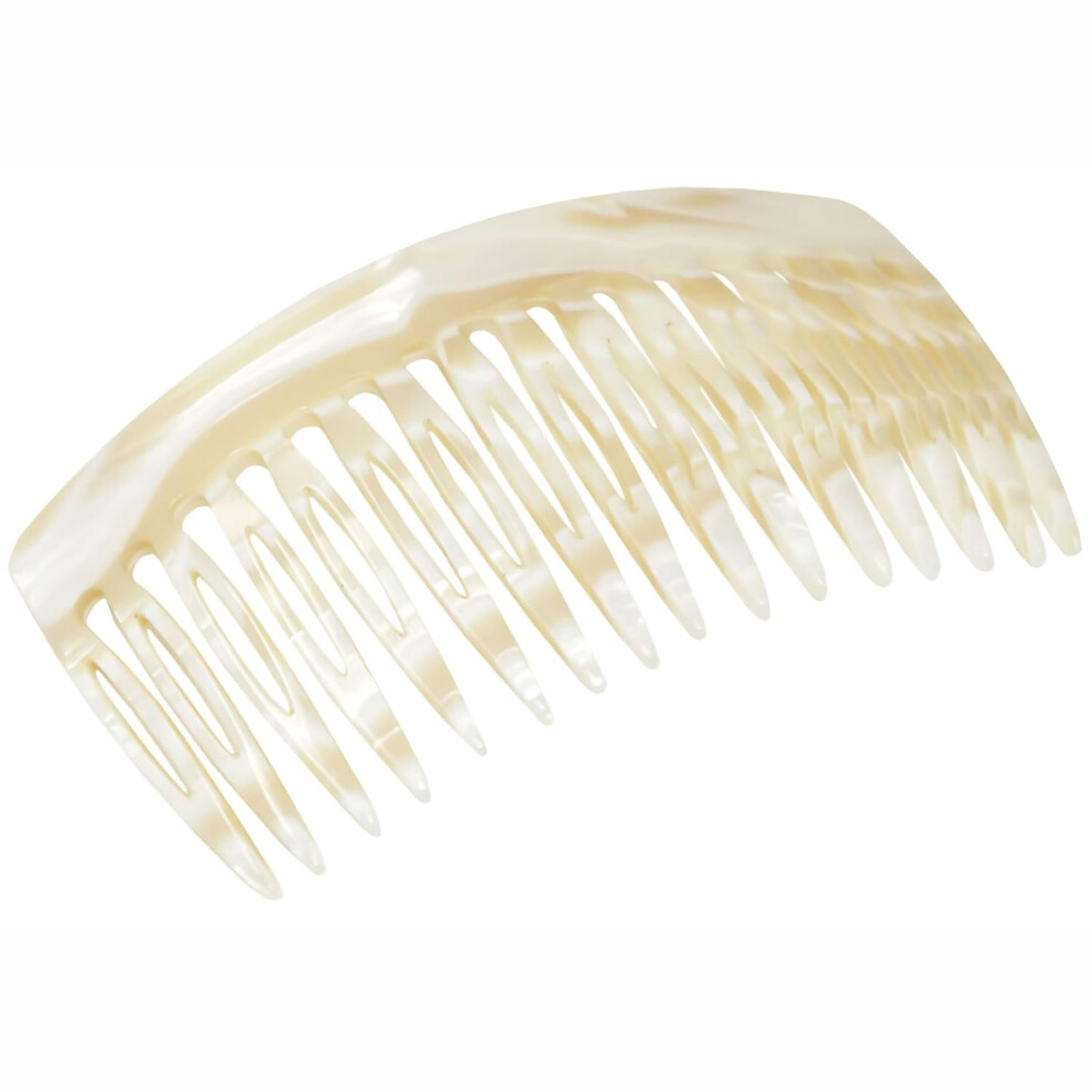 Unisex White,Cream Hair Comb Handmade Cellulose Acetate Ivory Cream Medium Side Comb With Smooth Polished Teeth