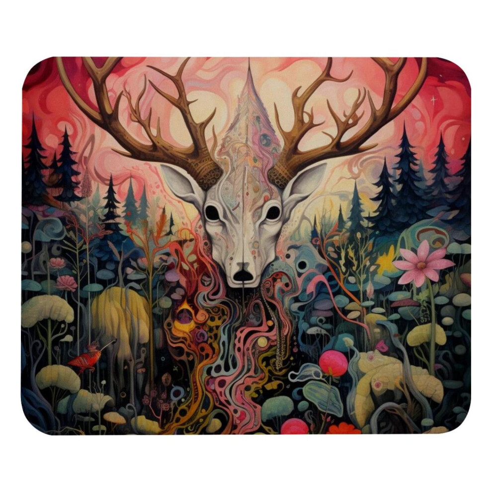 Bohemian Deer Sky Desk Mat, Small Gaming Mouse Pad With Rubber Base, Compatible With Office, Work, Home Red 9004841203744