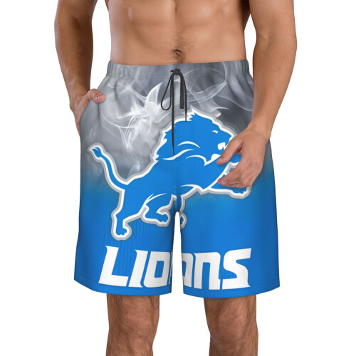 Ανδρικό casual παντελόνι θαλάσσης Towel_Detroit_Lions με κοντό μανίκι και λογότυπο ομάδας