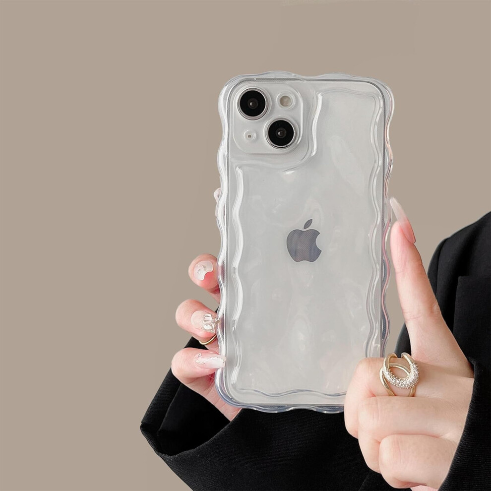 Cute 3D Transparent Meteorite Bubble Case For Compatible With Iphone 14 Pro, Soft Tpu Shockproof Clear Case With Water Ripple Pattern, 6.1 Inch 9004841204864