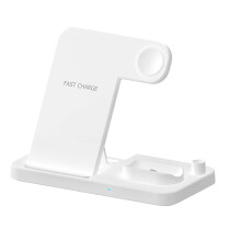 Încărcător auto pentru telefon, suport de încărcare wireless pliabil cu trei în, potrivit pentru căști și ceasuri cu telefon mobil