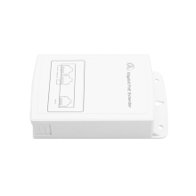 Extensor PoE Gigabit 1in2Out Repetidor, extensor de switch PoE de 3 puertos para exteriores resistente al agua, con transmisión de datos de 1000