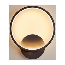 Applique murale LED intérieure ronde 12 W, noir, blanc chaud 3000 K, style moderne, pour chambre, salon, escalier, couloir, 220 V CA