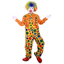 Vtipný puntíkovaný klaunský oblek, volná velikost - kompatibilní s vánočním kostýmem na cosplay párty pro dospělé (oblečení a kalhoty,