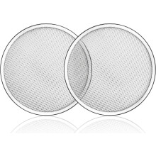 Soro Essentials - 2 rejillas de aluminio para pizza de 25 cm (10 pulgadas), bandeja para hornear con borde sin costuras, apta para horno, compatible